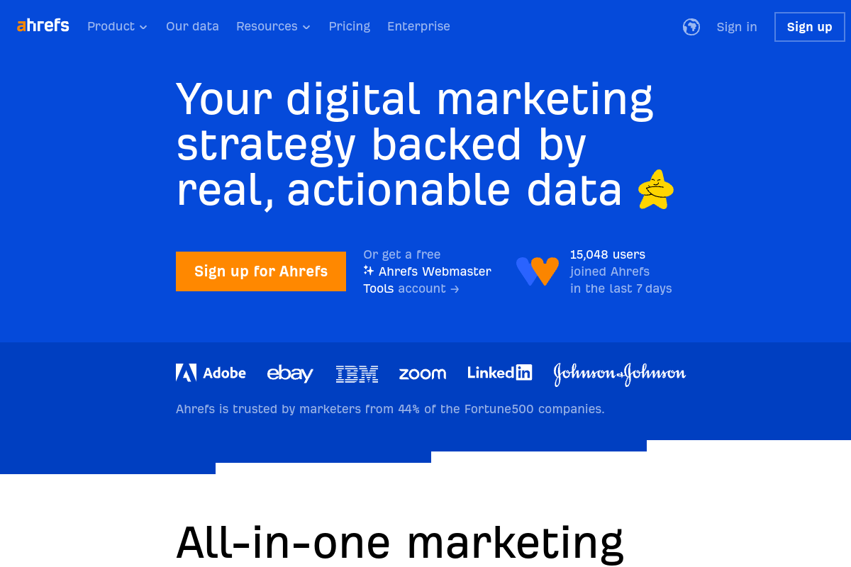 Ahrefs—Marketing Intelligence Tools Powered by Big Data.