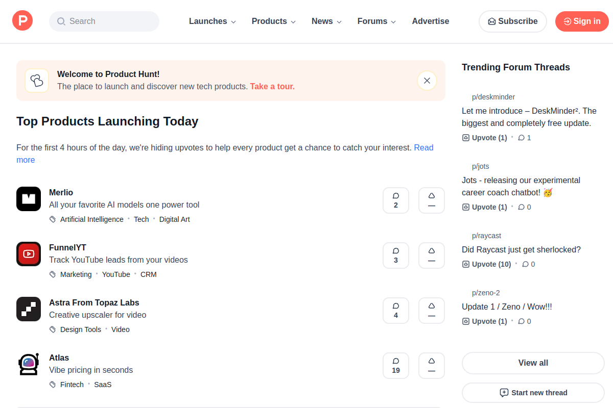 Product Hunt – The best new products in tech.